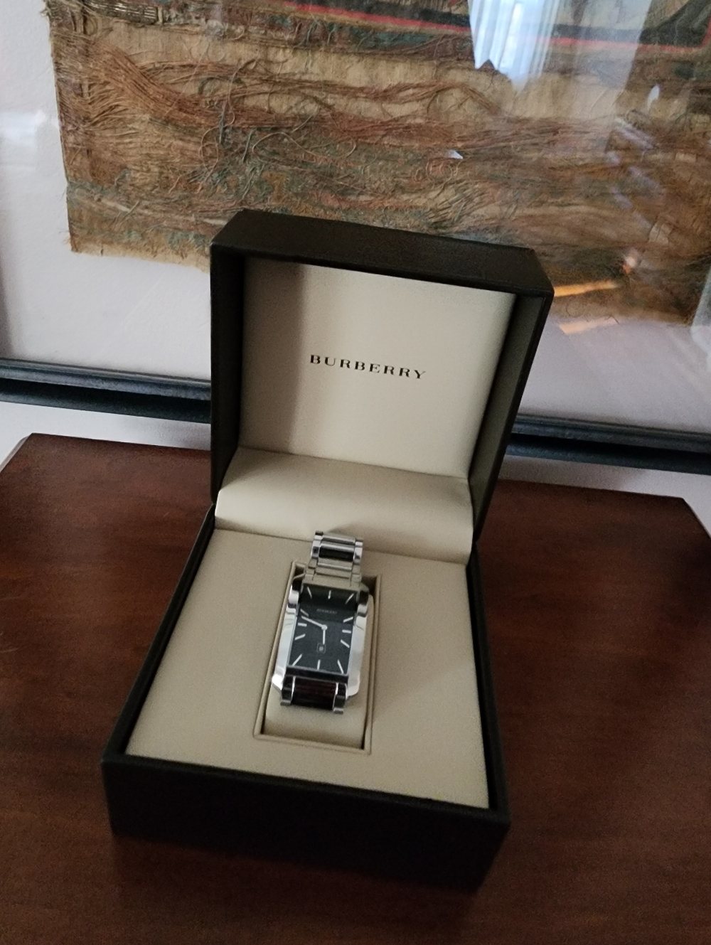 Burberry BU1061 Swiss Made Stainless Steel Watch 32x44mm Black Dial Date Box - Picture 2 of 12